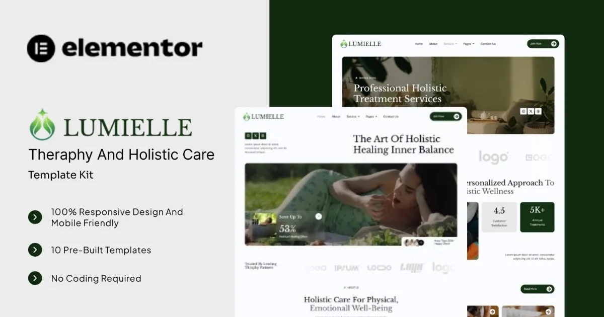 Lumielle – Theraphy and Holistic Care Elementor Template Kit