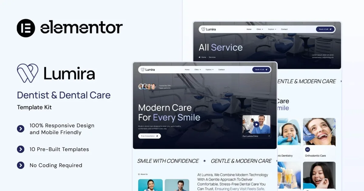 Lumira – Dentist & Dental Care Elementor Template Kit