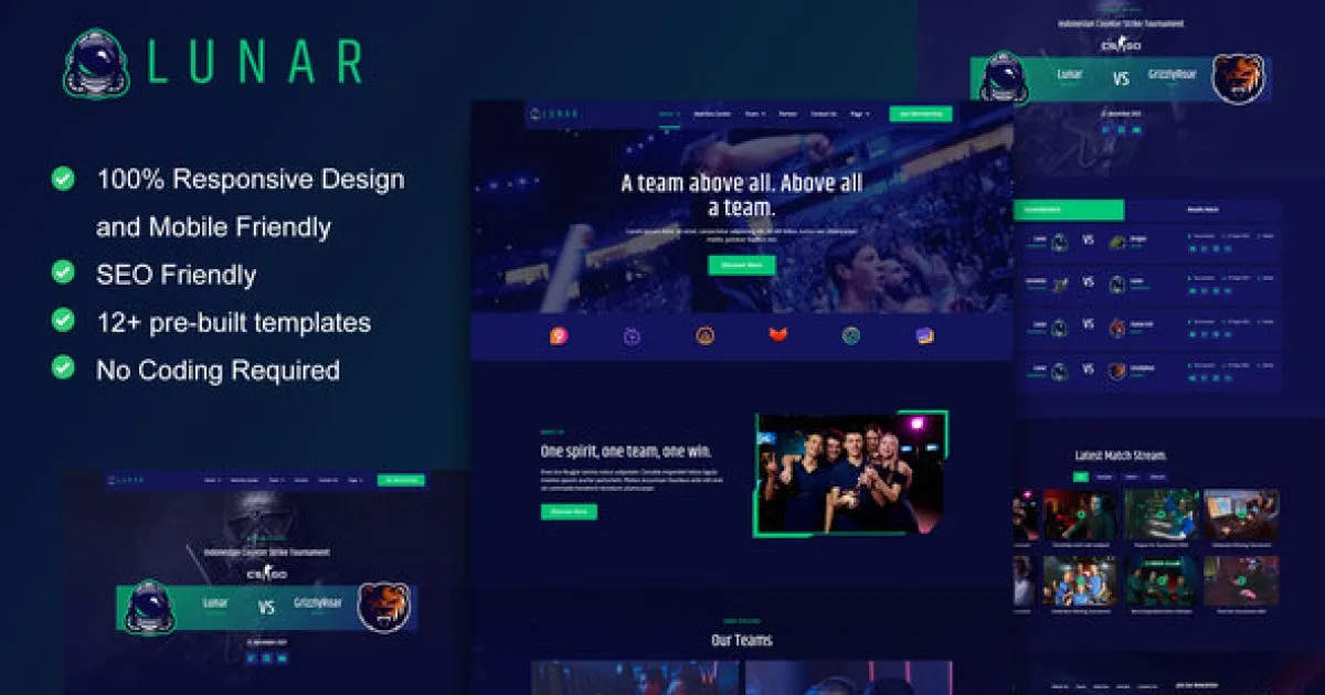 Lunar – Esports & Gaming Elementor Template Kit
