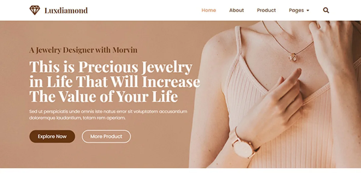 Luxdiamond – Jewelry Shop Elementor Template Kit