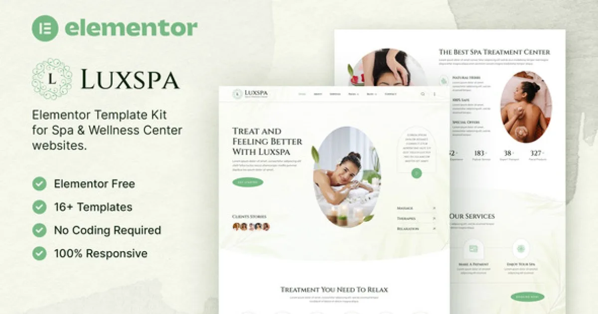 Luxspa – Spa & Wellness Center Elementor Template Kit