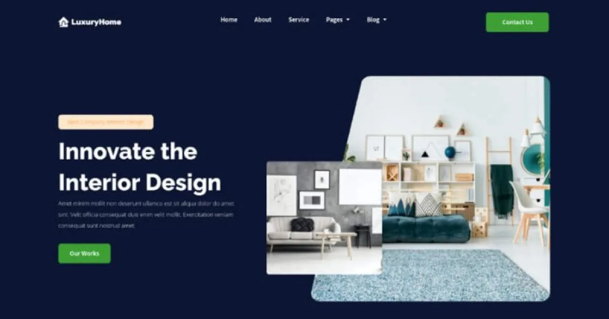 LuxuryHome – Interior Design & Furniture Elementor Template Kit