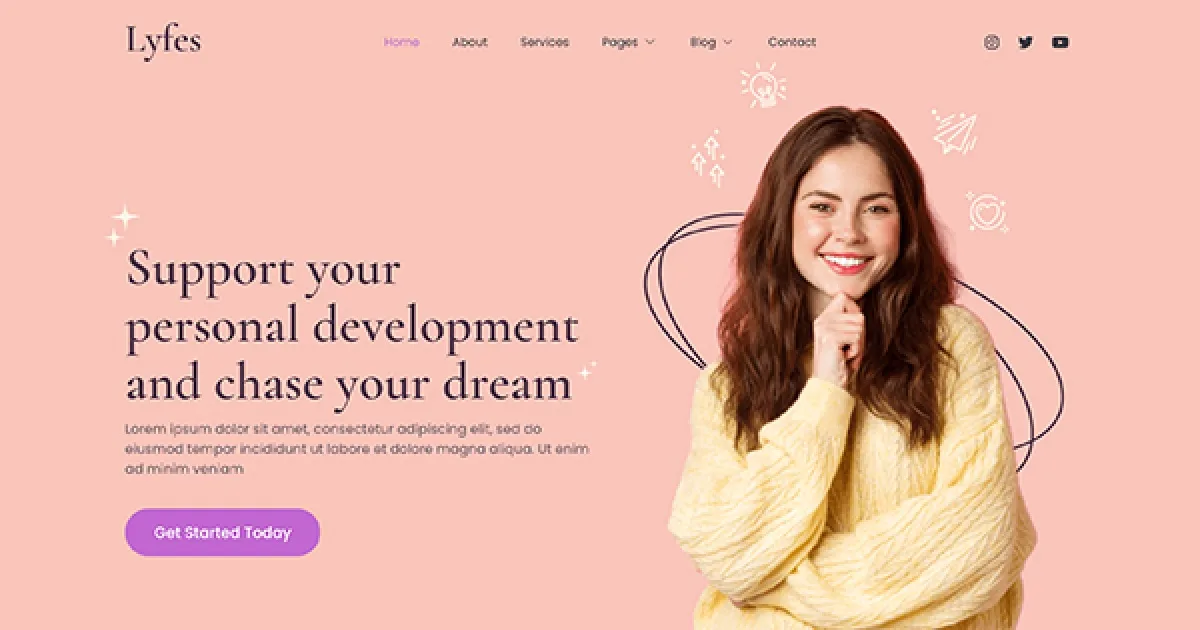 Lyfes – Feminine Life Coach & Speaker Elementor Template Kit