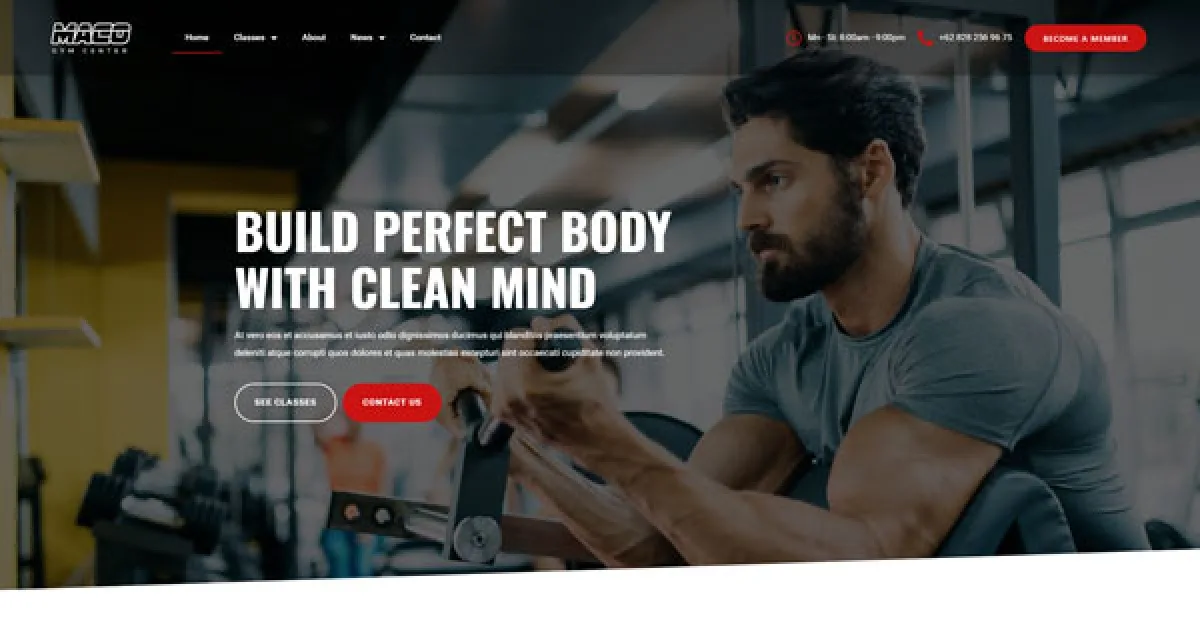 Maco Kit – Gym & Fitness Elementor Template Kit