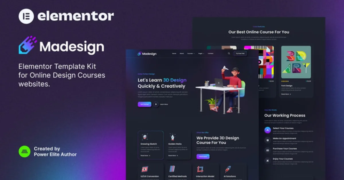 Madesign – Online Design Courses Elementor Template Kit