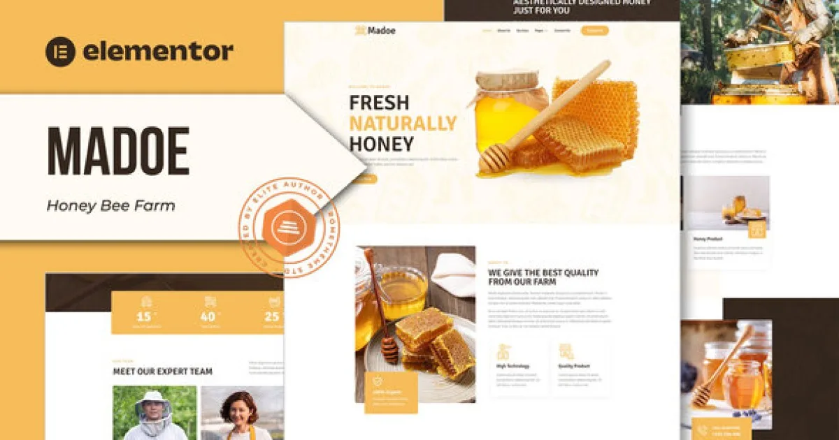 Madoe – Honey Bee Farm Elementor Template Kit