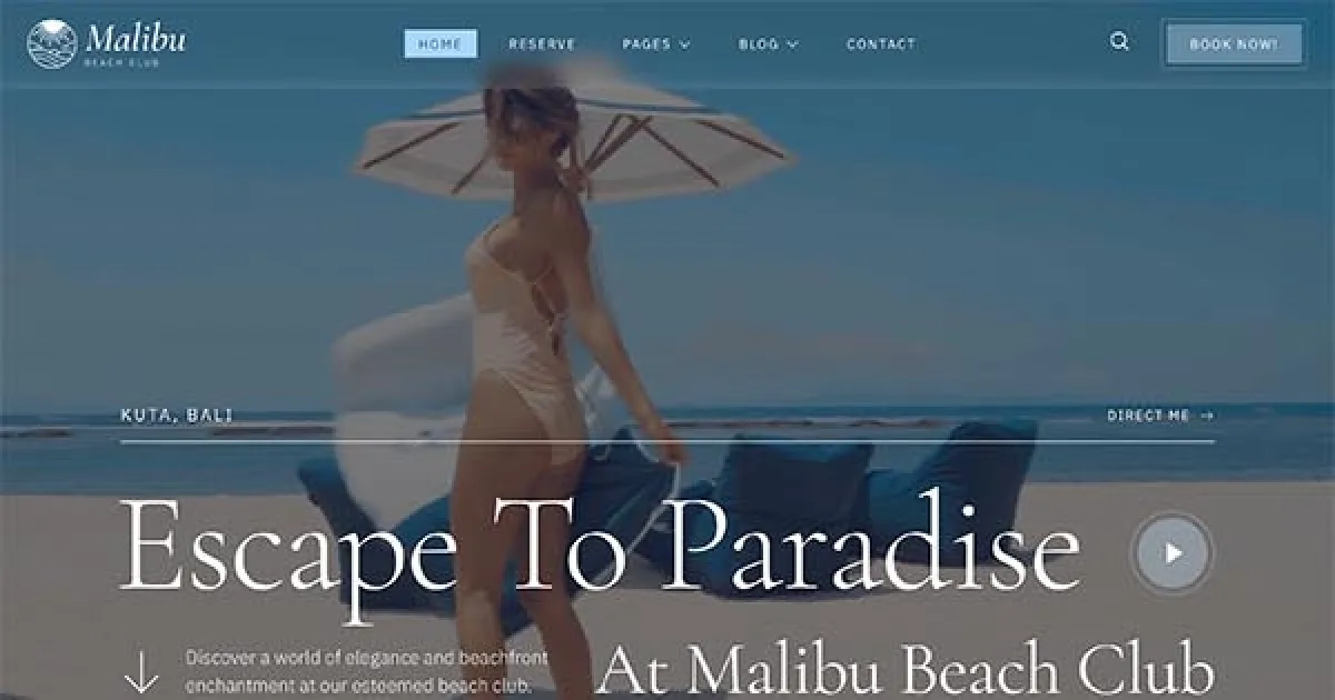 Malibu – Beach Club & Lounge Bar Elementor Template Kit