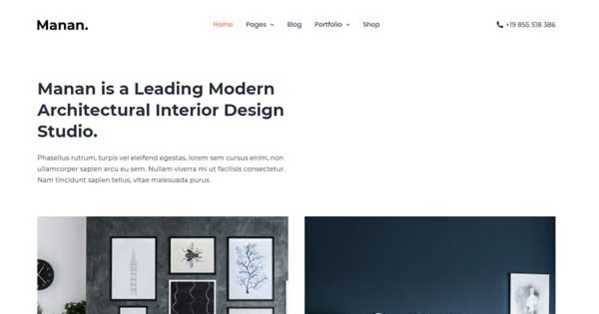 Manan – Interior Designer Elementor Template Kit