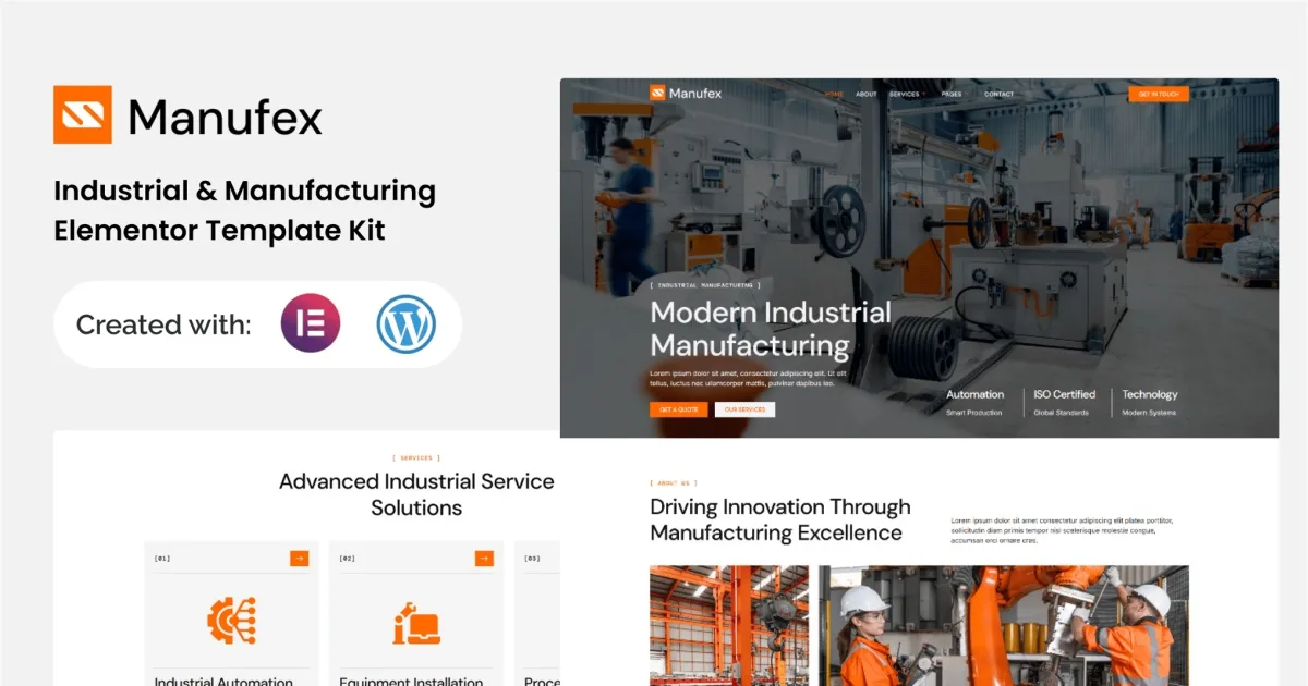 Manufex – Industrial & Manufacturing Elementor Template Kit