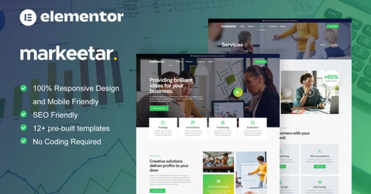 Markeetar – Digital Marketing Agency Elementor Pro Template Kit