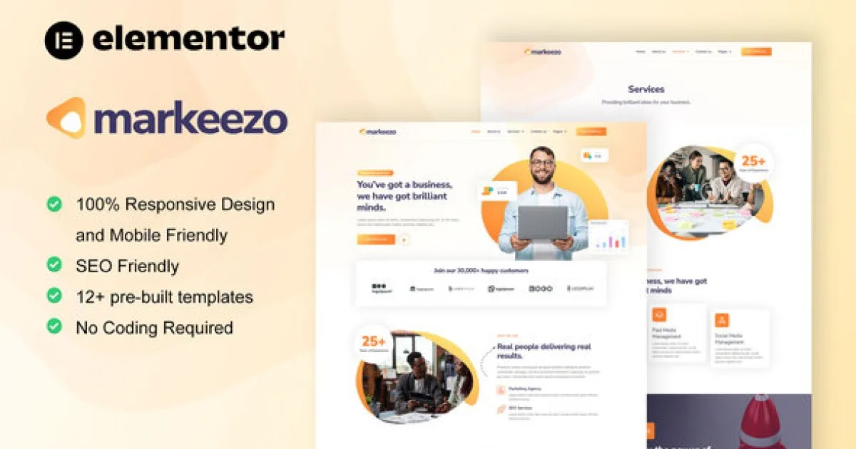 Markeezo – SEO & Digital Marketing Agency Elementor Template Kit