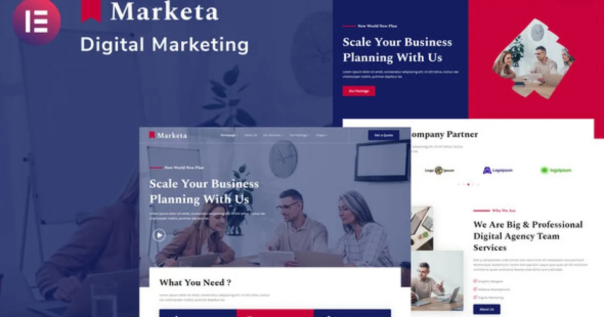 Marketa – Digital Agency Business Services Elementor Template Kit