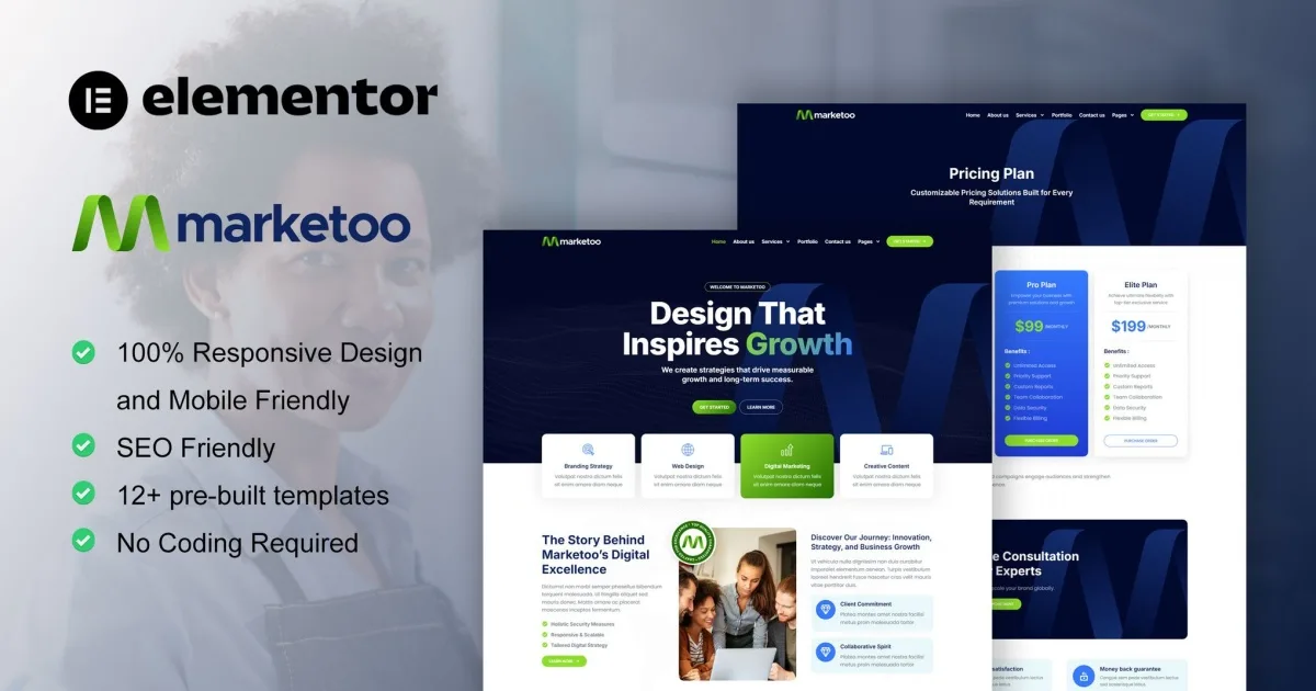 Marketoo – Digital Marketing Agency Elementor Pro Template Kit