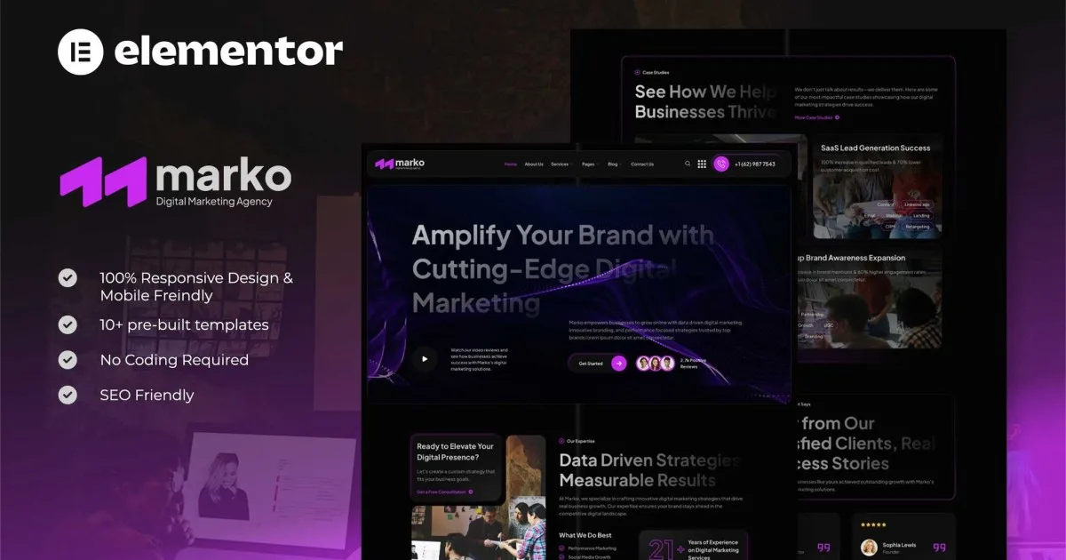 Marko – Digital Marketing Agency Elementor Template Kit