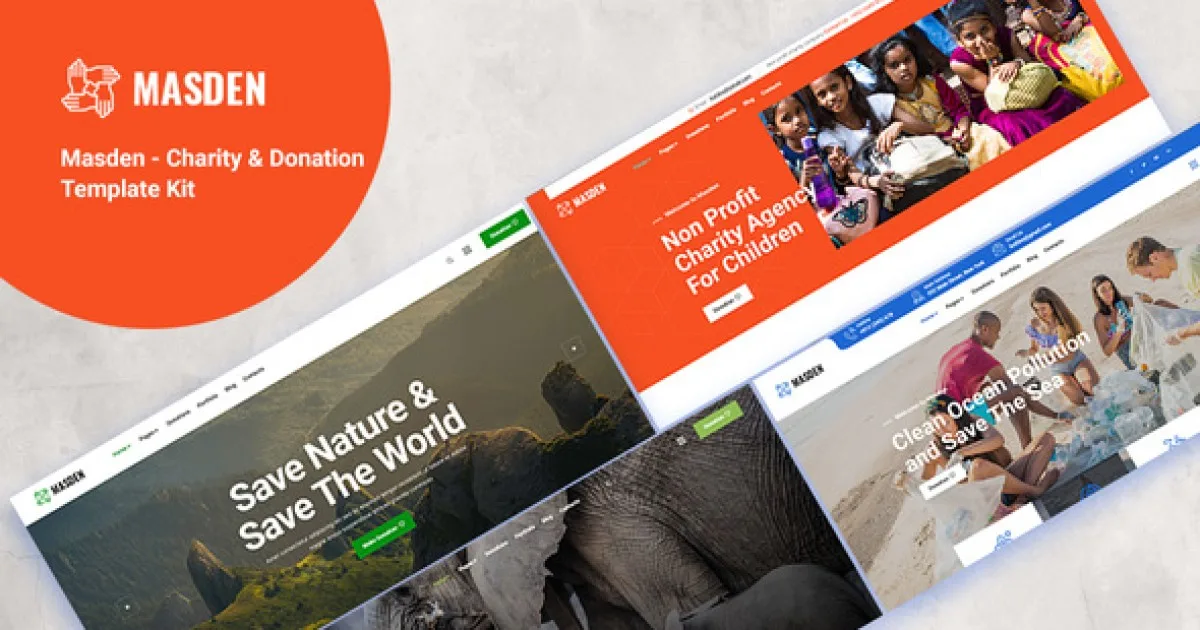 Masden – Charity & Donation Elementor Template Kit