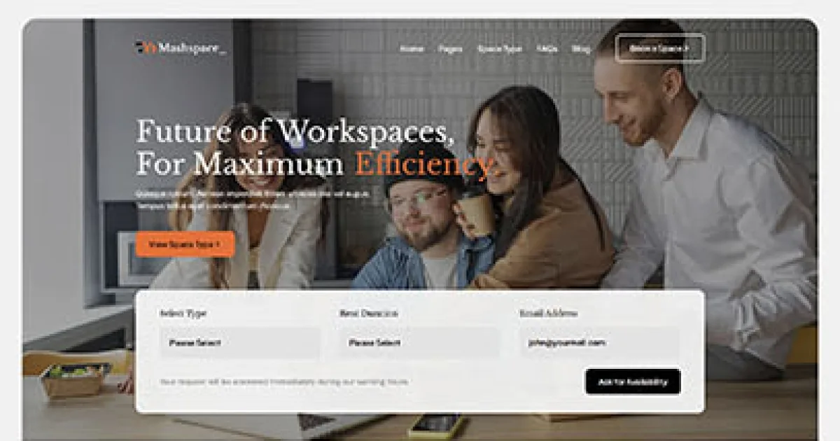 Mashspace – Coworking Space Elementor Template Kit