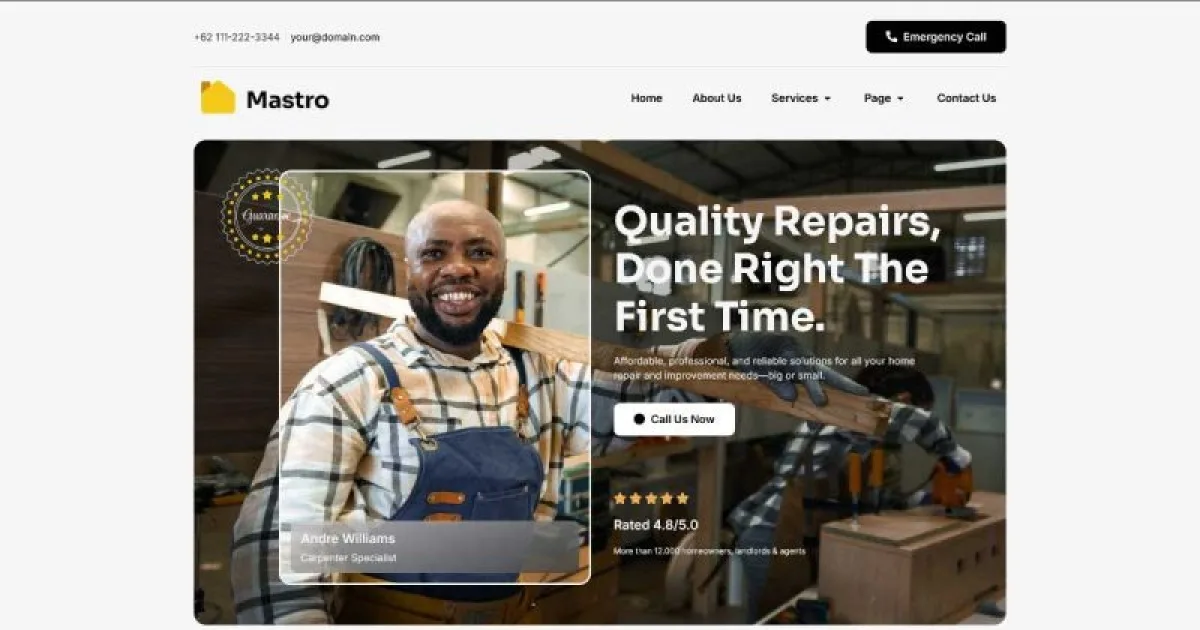 Mastro – Handyman Services Elementor Template Kit