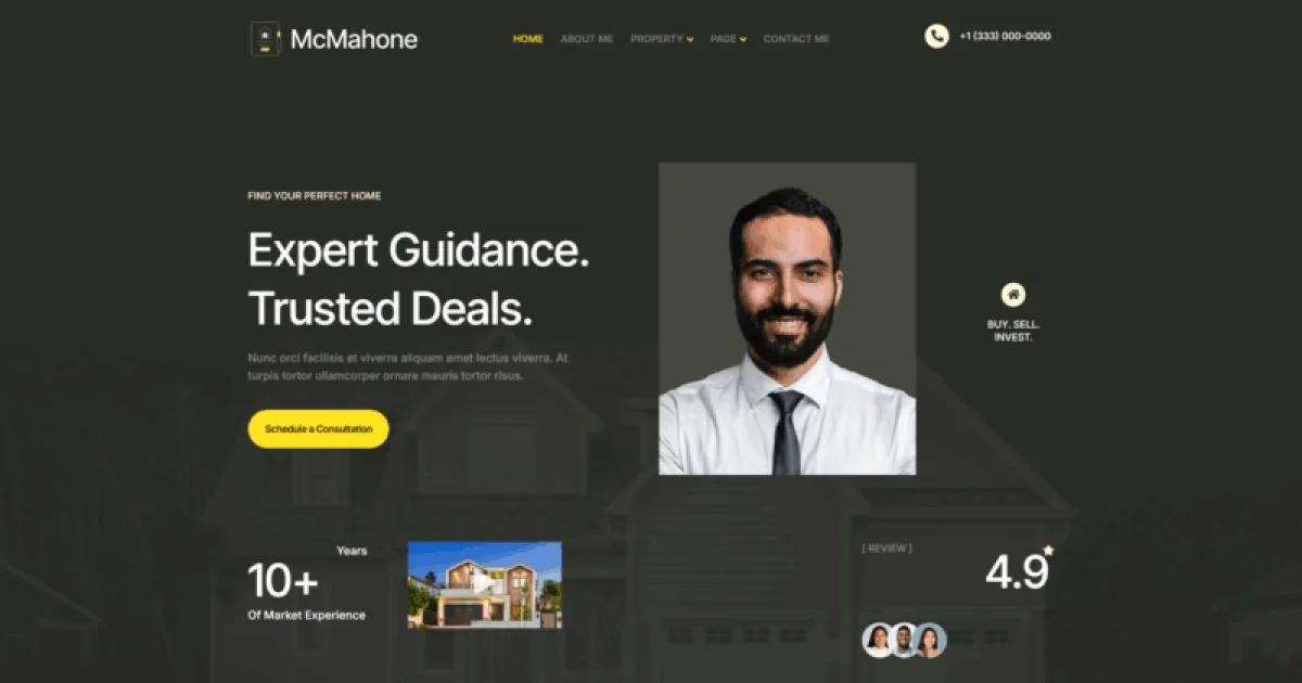 McMahone – Real Estate Agent Elementor Template Kit