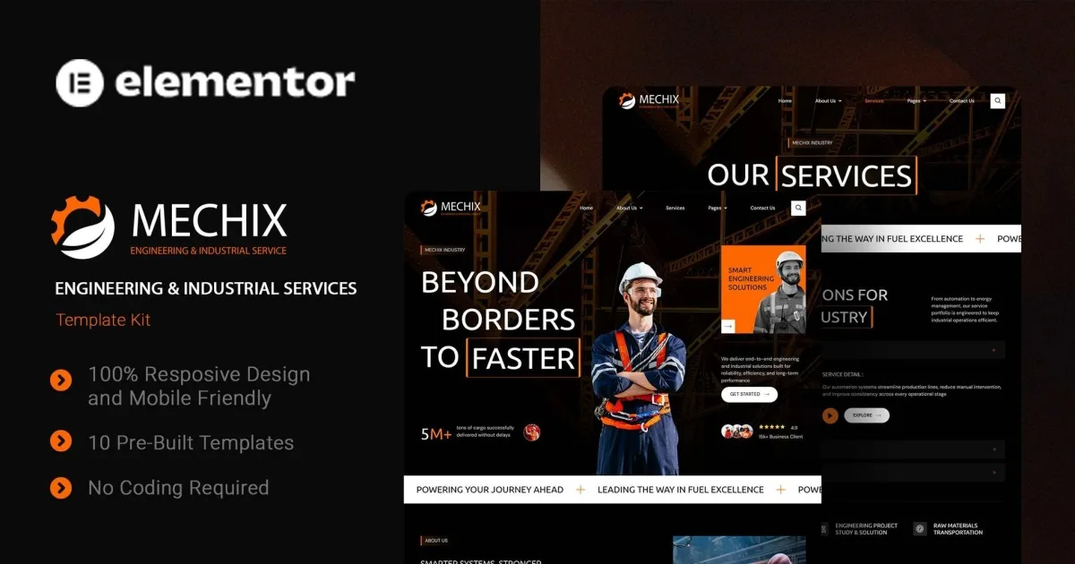 Mechix – Engineering & Industrial Services Elementor Template Kit