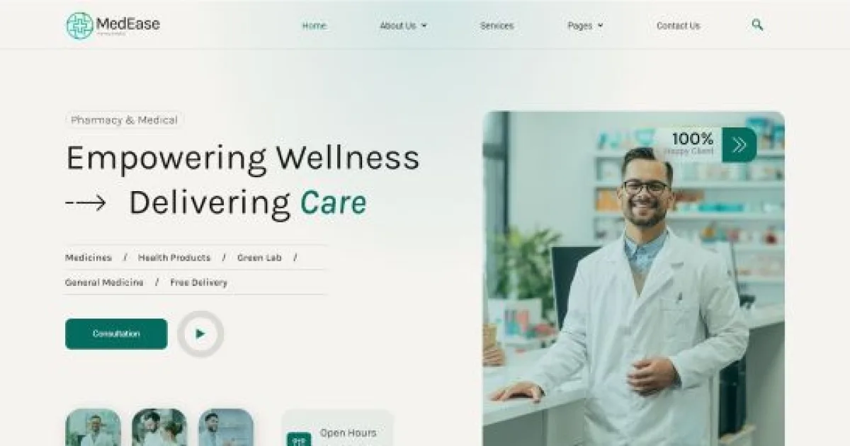 MedEase – Pharmacy & Medical Elementor Template Kit
