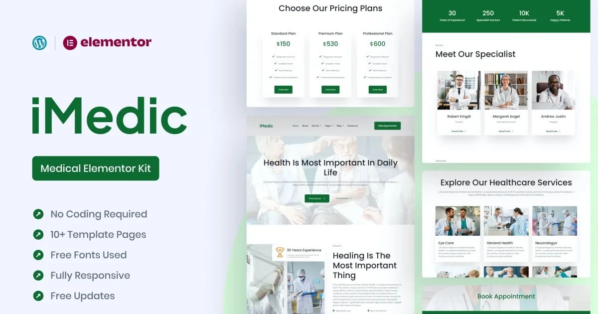 Medicly – Medical Elementor Pro Template Kit