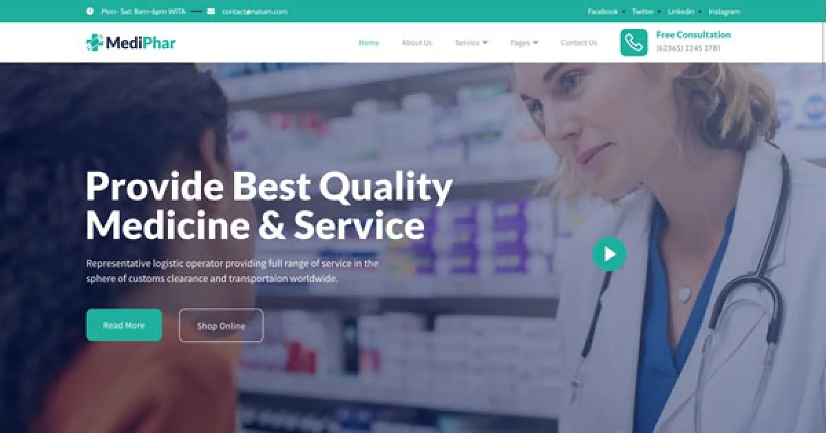 Mediphar – Pharmacy & Medical Elementor Template Kit