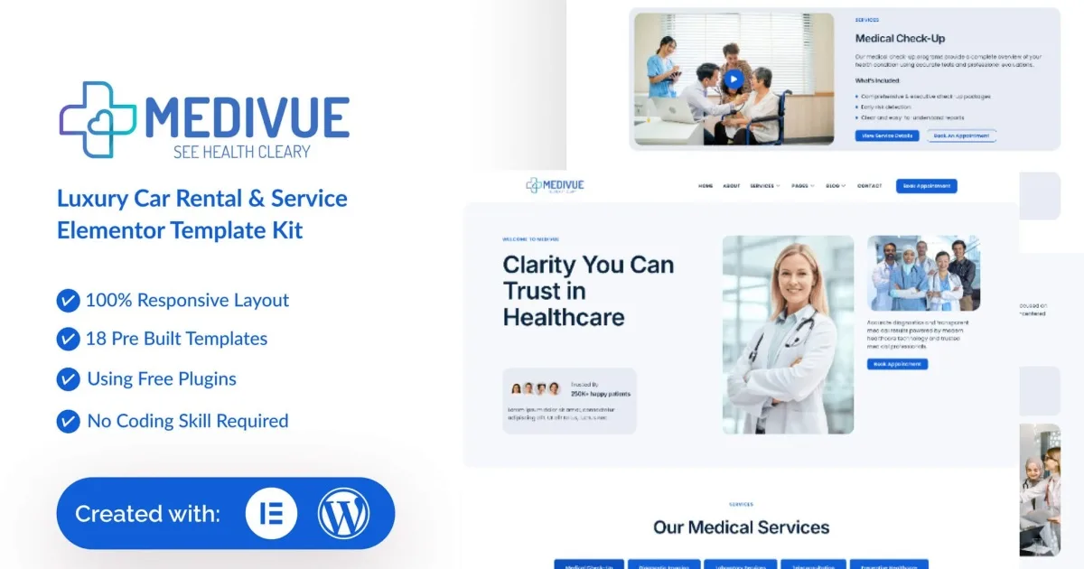 Medivue – Healthcare & Medical Services Elementor Template Kit