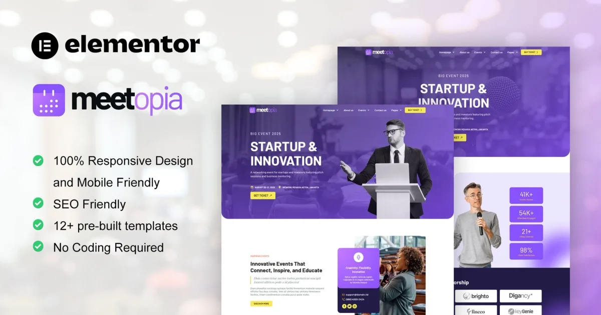 Meetopia – Event & Conference Elementor Pro Template Kit