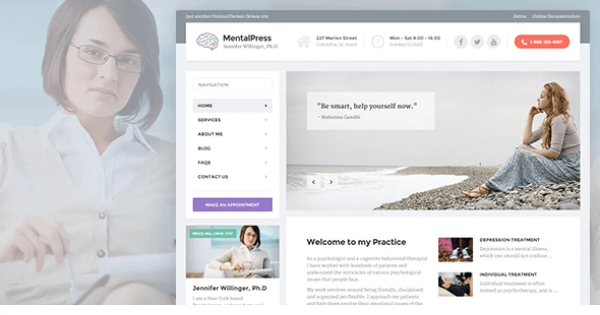 MentalPress — WordPress Theme for Medical Professionals, Psychologists, and Psychiatrists
