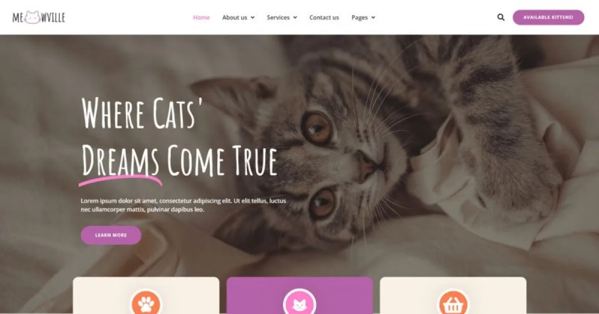 MeowVille – Animal Shelter & Cat Breeder Elementor Template Kit