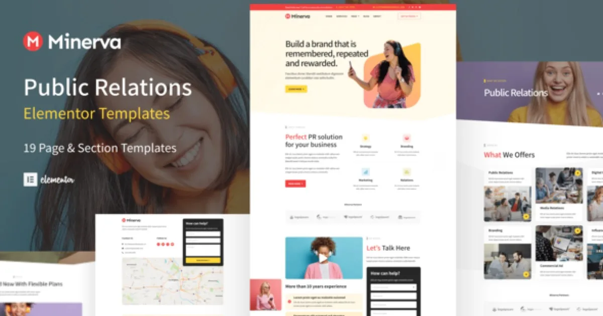 Minerva – Public Relation & Creative Agency Elementor Template Kit