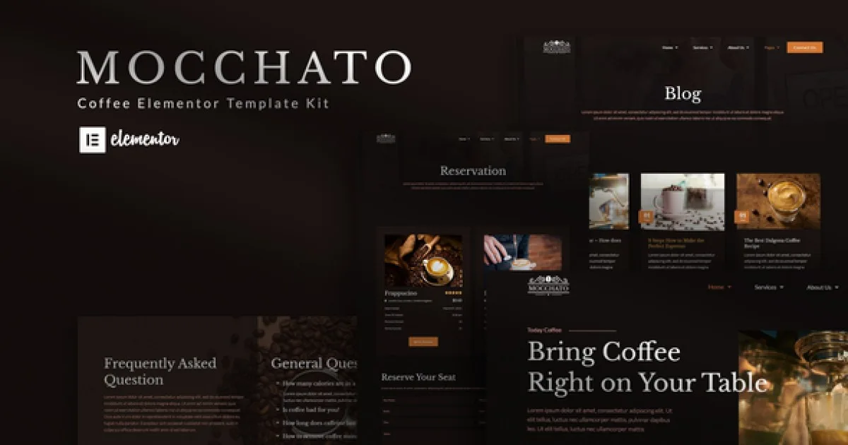 Mocchato – Coffee Shop Elementor Template Kit