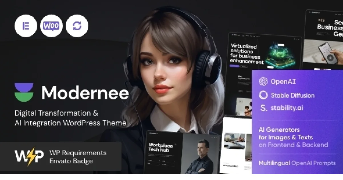 Modernee – AI Company & Digital Agency WordPress Theme