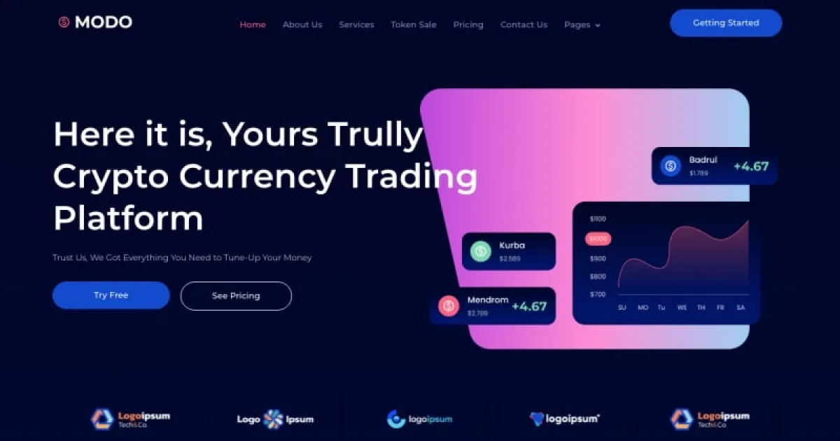 MODO – Crypto Currency Elementor Template Kit