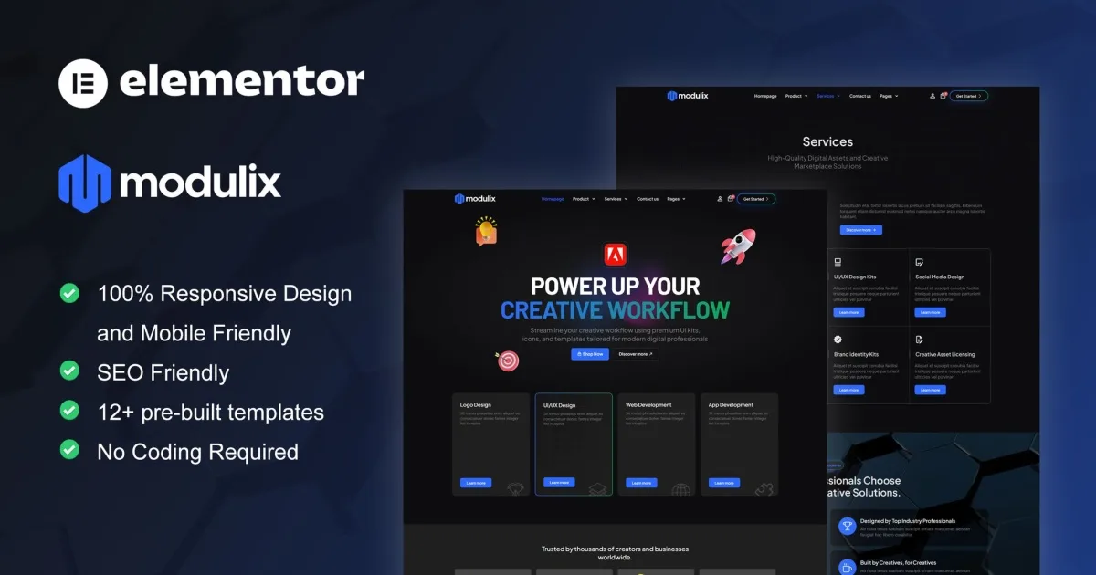 Modulix – Digital Product Store Elementor Pro Template Kit