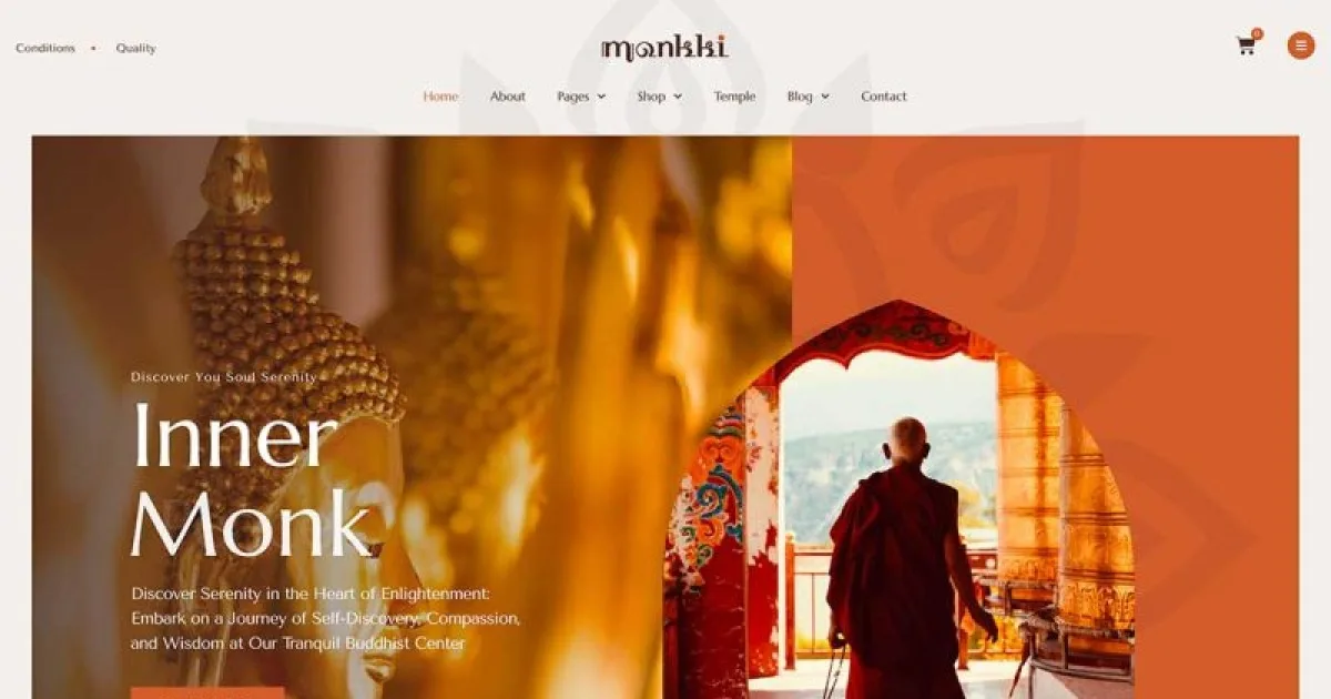 Monkki – Oriental Buddhist Temple Elementor Pro Template Kit