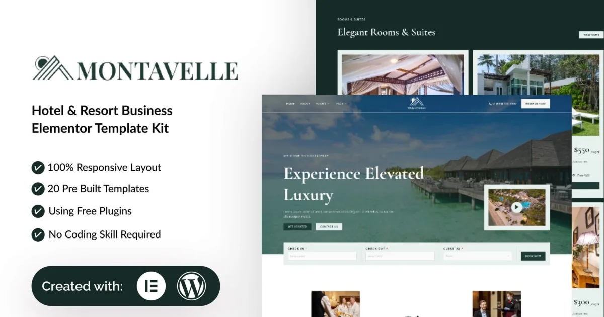 Montavelle – Hotel & Resort Business Elementor Template Kit