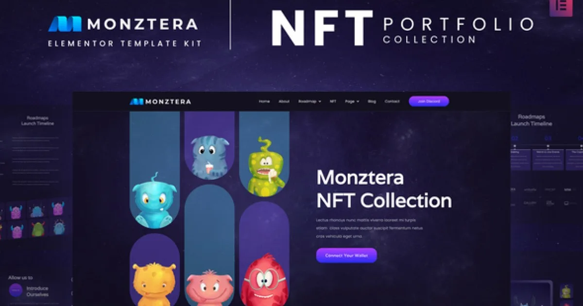 Monztera – NFT Portfolio Elementor Template Kit