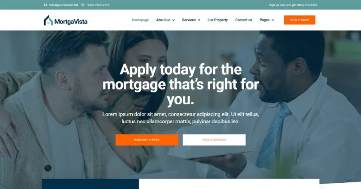 Mortgavista – Mortgage Elementor Pro Template Kit