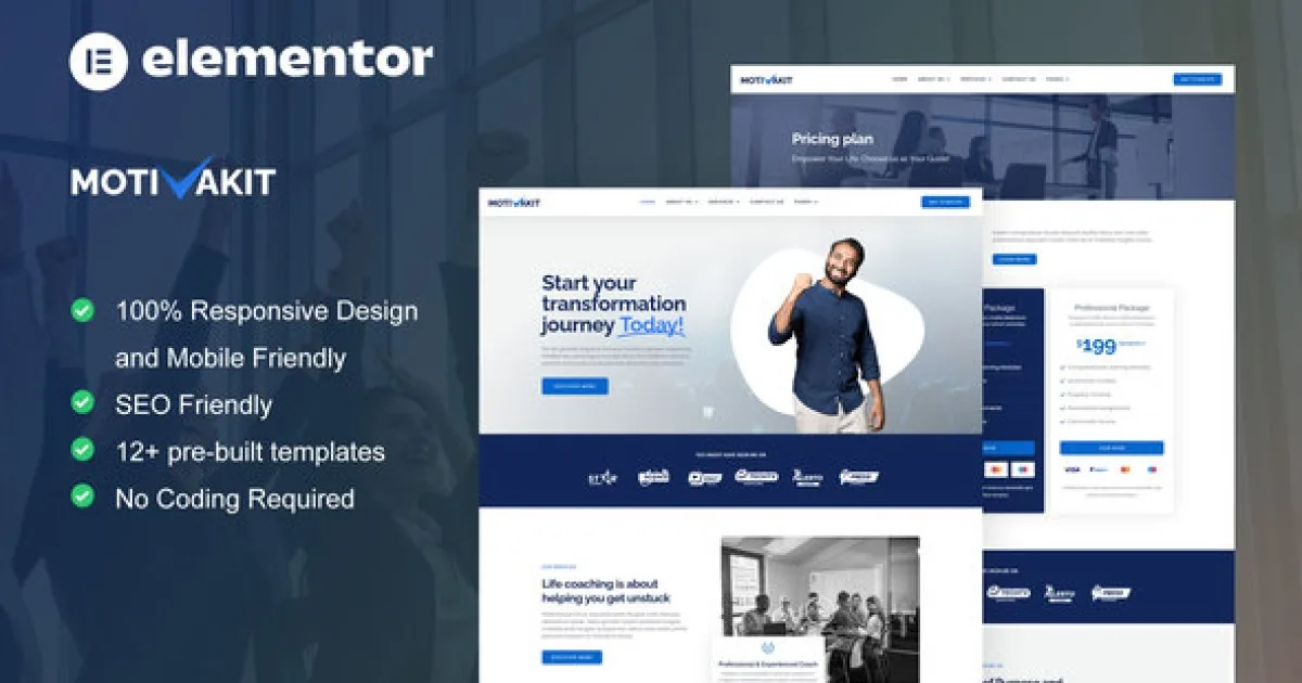 Motivakit – Life Coach & Motivator Elementor Template Kit - Official Release Preview