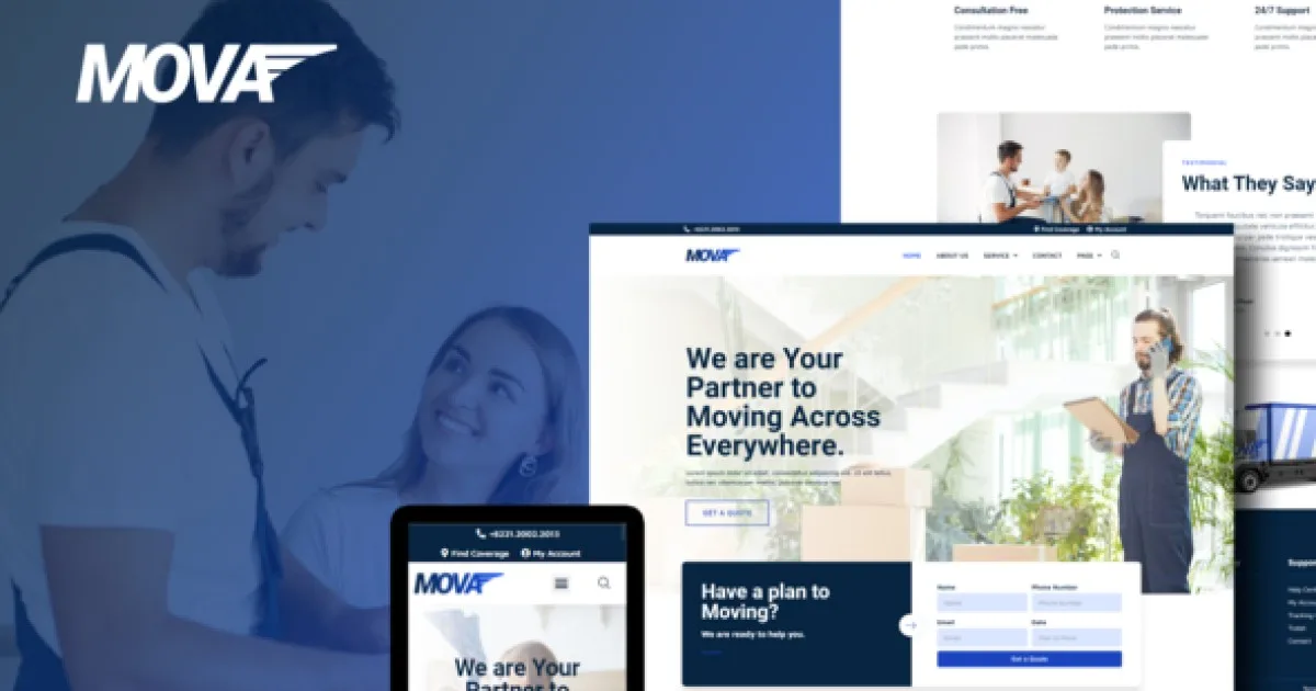 Mova – Moving Company Elementor Template Kit