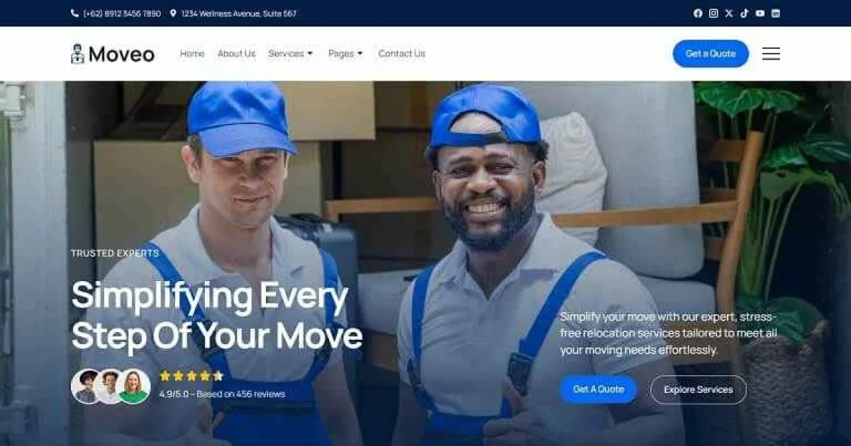 Moveo – Moving Company Services Elementor Template Kit