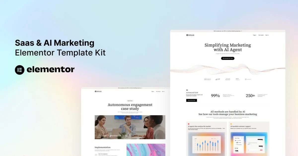 Mthink – AI Marketing Elementor Template Kit