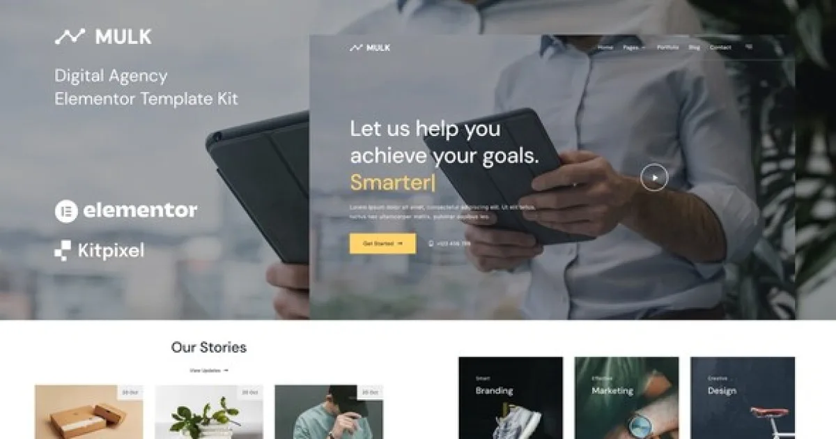 Mulk – Digital Agency Elementor Template Kit