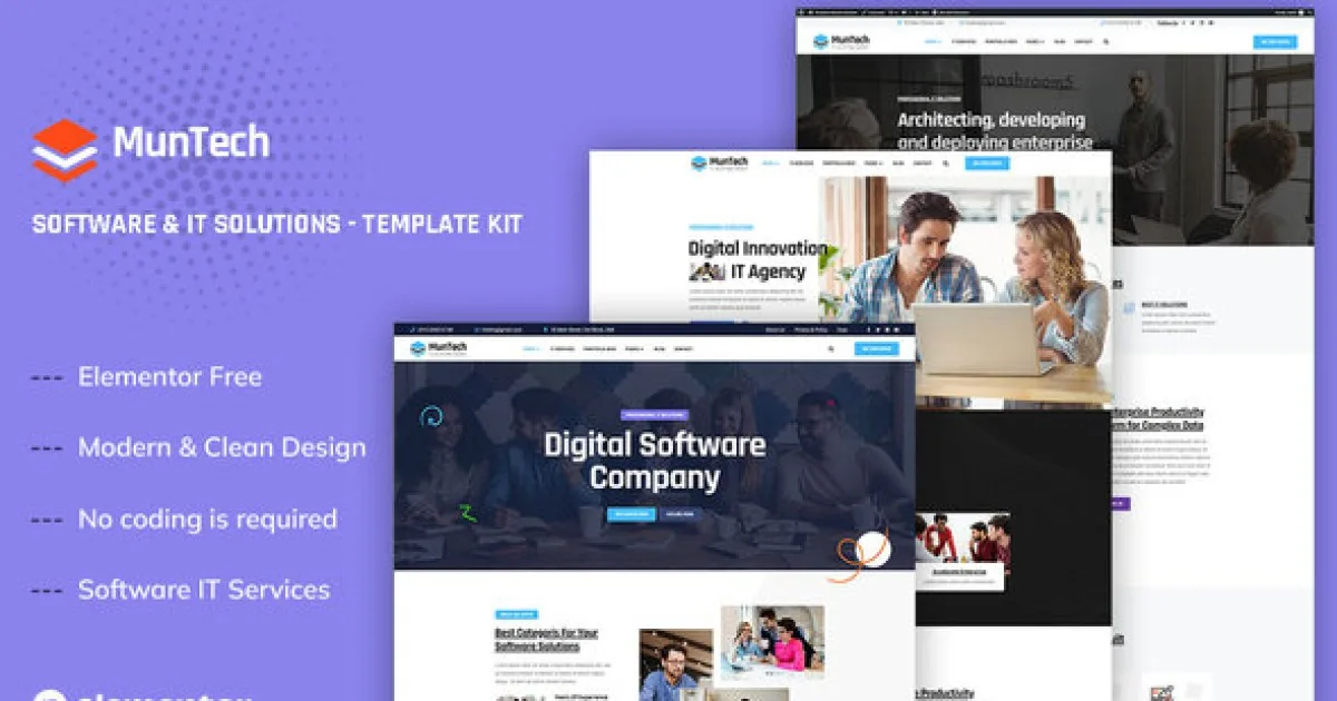 Muntech – Software & IT Solutions Elementor Template Kit - Official Release Preview