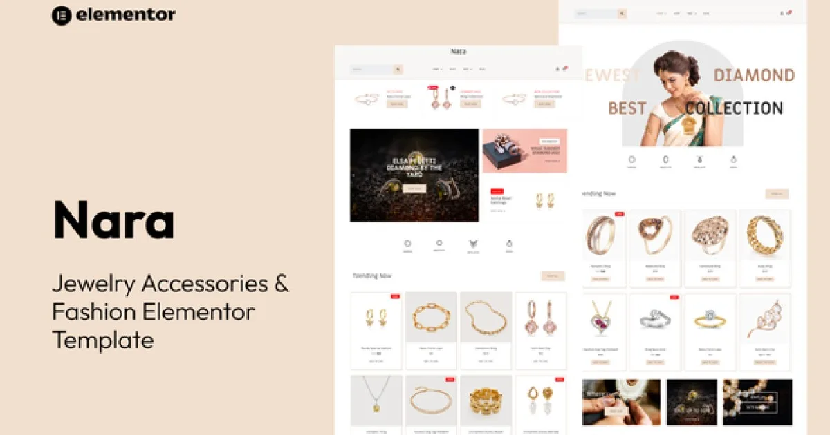 Nara – Jewelry Accessories Store Template Kit
