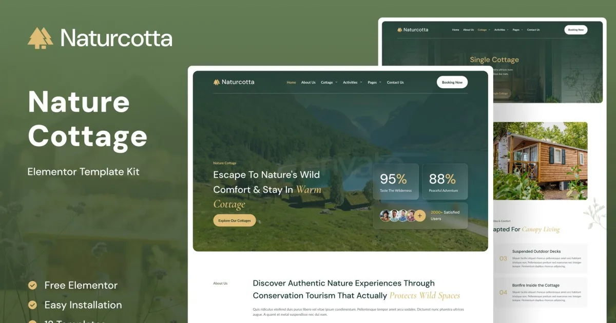 Naturcotta – Nature Cottage Elementor Template Kit