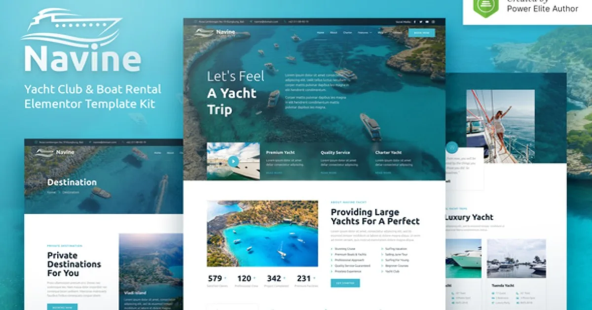 Navine – Yacht Club & Boat Rental Elementor Template Kit - Official Release Preview