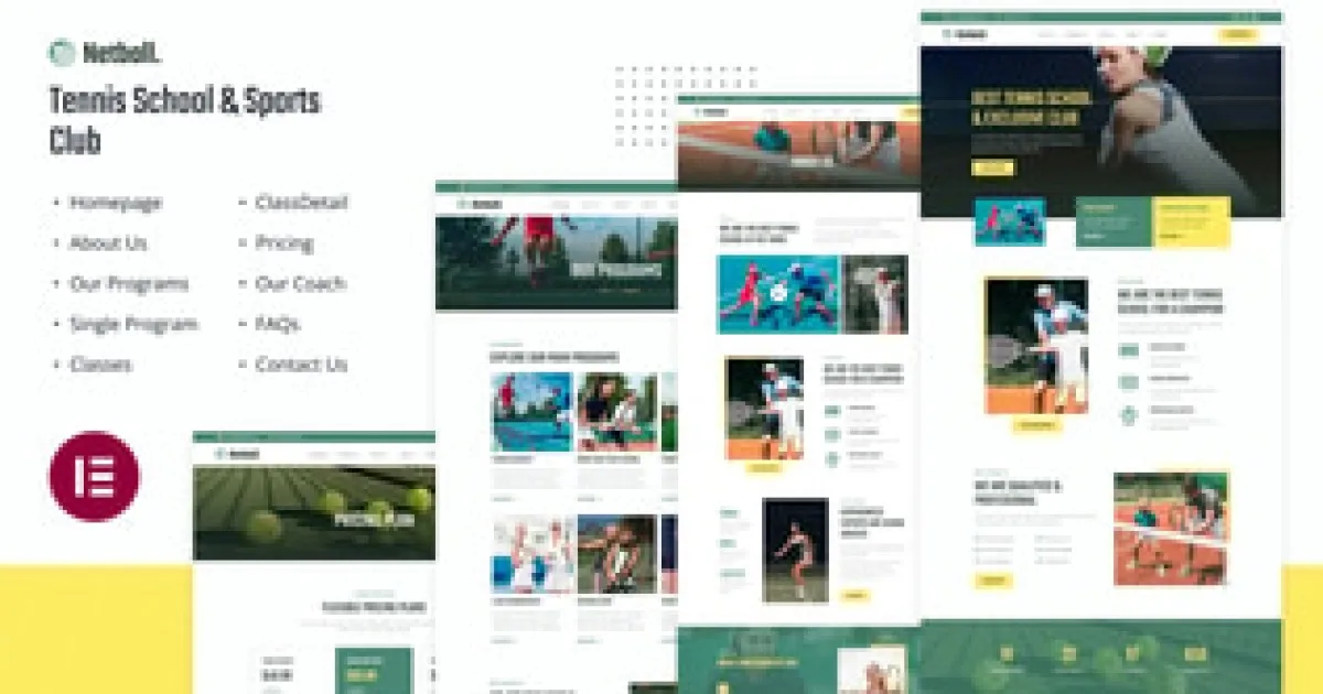 Netball Tennis School Sports Club Elementor