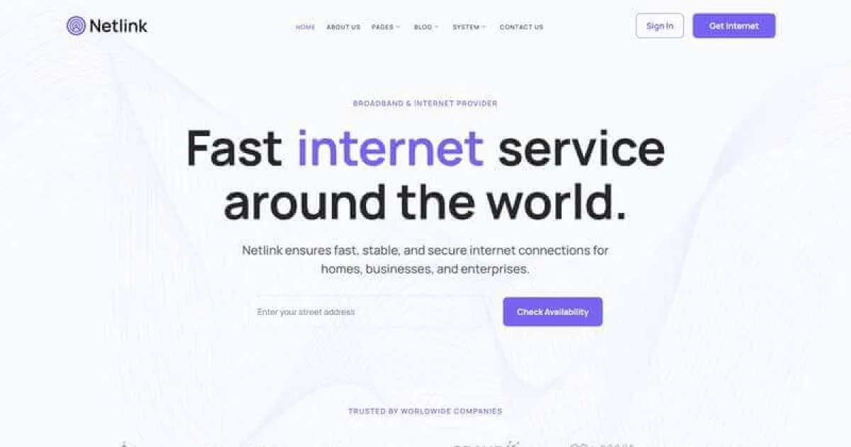 Netlink – Broadband & Internet Provider Elementor Template Kit